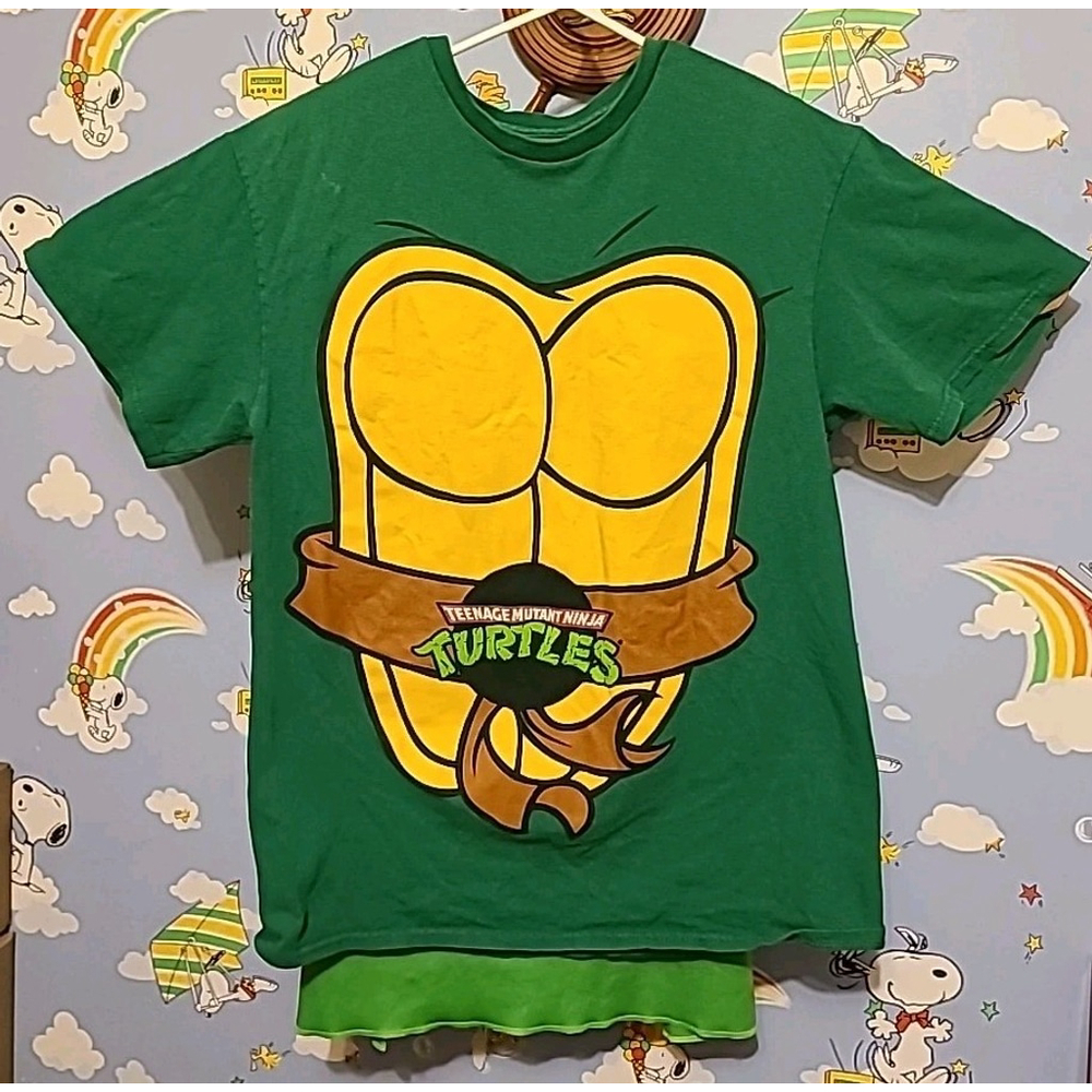 Nickelodeon Teenage Mutant Ninja Turtles T Shirt With Cape Costume Adult Size M